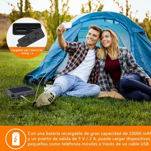 MEIKEE Luz de Trabajo LED Recargable Lámpara LED Portátil 1000 Lúmen Luz Exterior a Prueba de Agua Batería Interna 10000mAh 3 Colores y 5 Brillo Iluminación para Trabajo, Acampadas, Emergencia