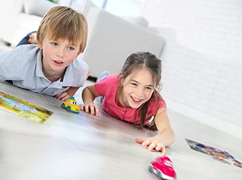 Meimii – 3x Puzzle Coches De Juguete Para Niños, Vehículos Inercia, 3 Rompecabezas, Coche de Policía, Excavadora, Grúa, Juego Para Niños 2 3 4 5 Años, Divertido Y Educativo Regalo De Cumpleaños (Set1)
