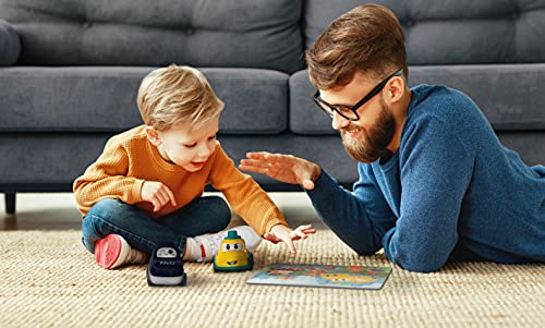 Meimii – 3x Puzzle Coches De Juguete Para Niños, Vehículos Inercia, 3 Rompecabezas, Coche de Policía, Excavadora, Grúa, Juego Para Niños 2 3 4 5 Años, Divertido Y Educativo Regalo De Cumpleaños (Set1)