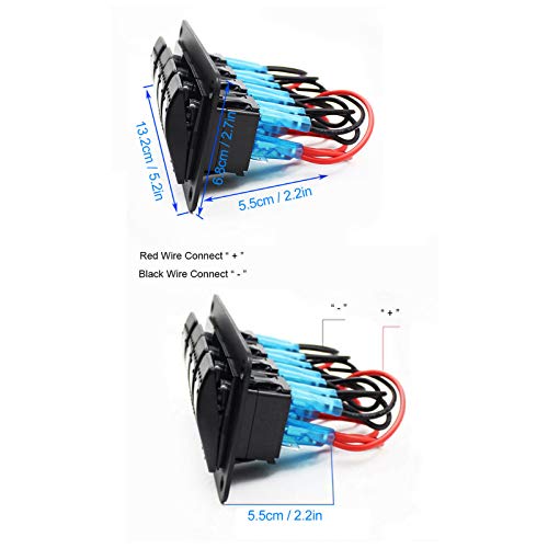 Meiyya Panel de interruptores, disyuntor basculante Duradero de Aluminio, Estable, práctico para vehículos, caravanas, Yates, Barcos(C (Orange), Pisa Leaning Tower Type)