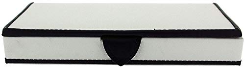 Mele Unisex blanco y negro 8 borde compartimento Joyero con accesorios de piel regenerada