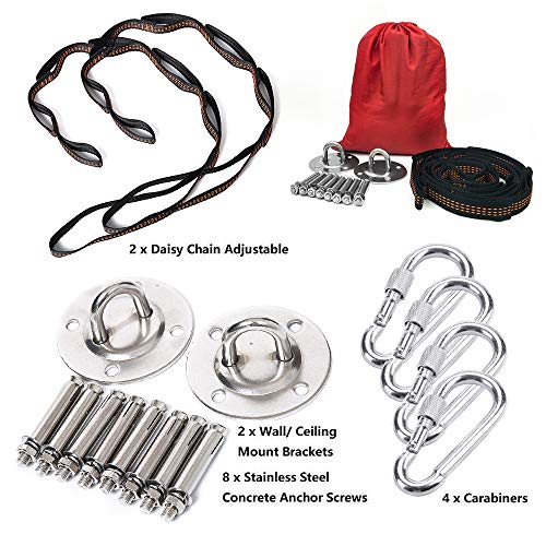 MelkTemn Columpio de Yoga Aéreo Hamaca de Yoga/Yoga Aéreo/Yoga Trapecio,Tafetán de Nailon Antigravedad Swing Sling Inversión para Colgarse y Aliviar el Dolor de Espalda, para Gimnasio, hogar (A Rojo)