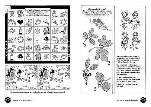 Memoria de elefante 4: cuaderno de entretenimiento: Juegos para niños de 8 y 9 años: cuarto de primaria: Cuadernillo de actividades (cuadernos de actividades)