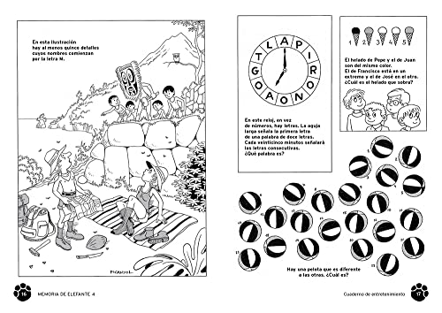 Memoria de elefante 4: cuaderno de entretenimiento: Juegos para niños de 8 y 9 años: cuarto de primaria: Cuadernillo de actividades (cuadernos de actividades)
