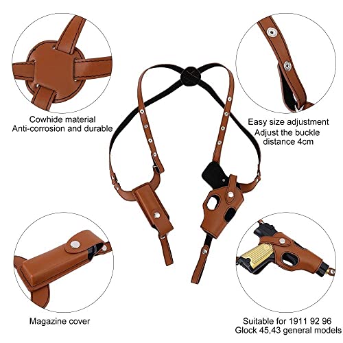 MEROURII Pistola de Pistola de Hombros, Pistola Vertical Funda de Hueso Doble Hombro Oculto con Correas Ajustables para G43,45