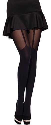 Merry Style Medias Pantys con Estampado Lencería Mujer MS 260 40 DEN(Negro, L)