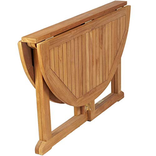 Mesa de Teca con alas plegables 120X75cm.