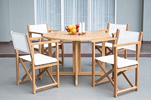 Mesa de Teca con alas plegables 120X75cm.