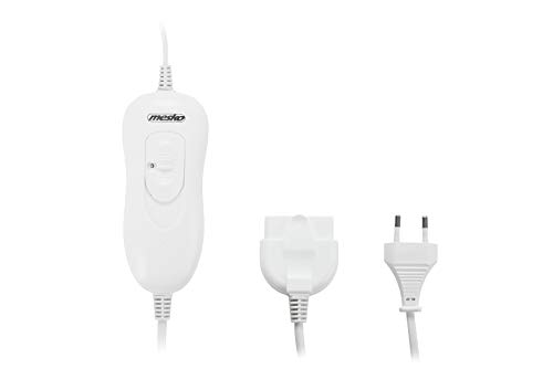 Mesko Ms-7420 Calienta Camas Eléctrico Doble, 120W, 8 Niveles de Temperatura, Poliéster, Blanco, 150160