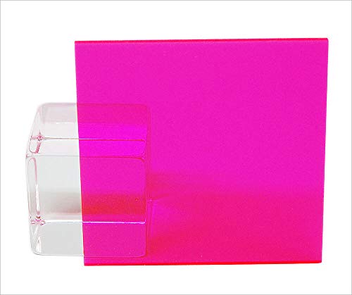 Metacrilato FLUORESCENTE de 3mm. artistas, trofeos, CNC, laser, regalos, joyas, bisutería, artesanía, acrílico, displays, expositores (Rosa fluorescente, Muestra)