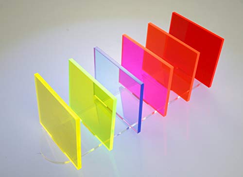 Metacrilato FLUORESCENTE de 3mm. artistas, trofeos, CNC, laser, regalos, joyas, bisutería, artesanía, acrílico, displays, expositores (Rosa fluorescente, Muestra)