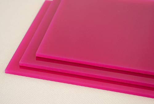 Metacrilato rosa fuschia OPACO de 3mm. Para decoración, artistas, fotografías, vinyls, soportes, trofeos, CNC, laser, regalos, joyas, bisutería, artesanía, acrílico (A4 (10 uds 297x210 mm))
