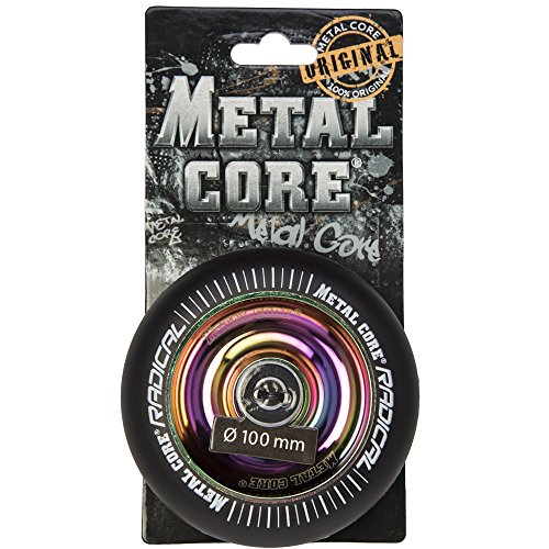 Metal Core Radical Ruedas Scooter, Negro/arcoíris, Talla Única