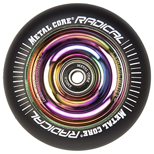 Metal Core Radical Ruedas Scooter, Negro/arcoíris, Talla Única