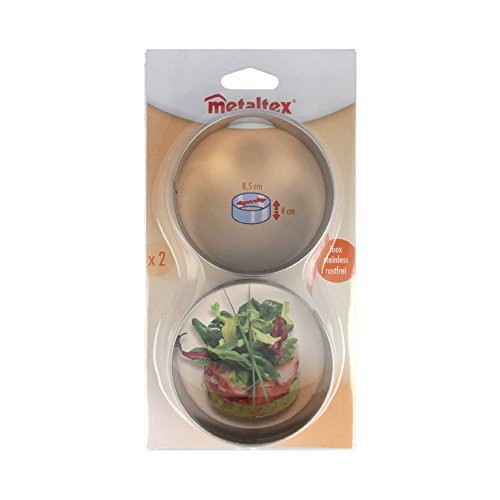 Metaltex Juego 2 Aros para EMPLATAR Ø8,5x4,2 CMS, Negro