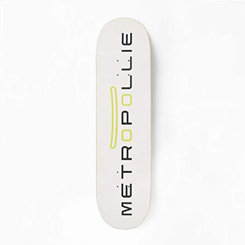 Metropollie Tabla de Skate Blanca, Skate para Niños Niñas Adolescentes Adultos Principiantes, Tabla de 7 Capas 100% Madera de Arce Canadiense Hard Rock