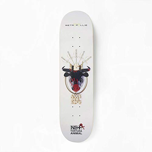 Metropollie Tabla de Skate Cabeza de Toro, Skate para Niños Niñas Adolescentes Adultos Principiantes, Tabla de 7 Capas 100% Madera de Arce Canadiense Hard Rock, Negro, 8.0 Pulgadas