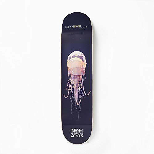 Metropollie Tabla de Skate Medusa de Plásticos, Skate para Niños Niñas Adolescentes Adultos Principiantes, Tabla de 7 Capas 100% Madera de Arce Canadiense Hard Rock, Azul Marino, 8.0 Pulgadas