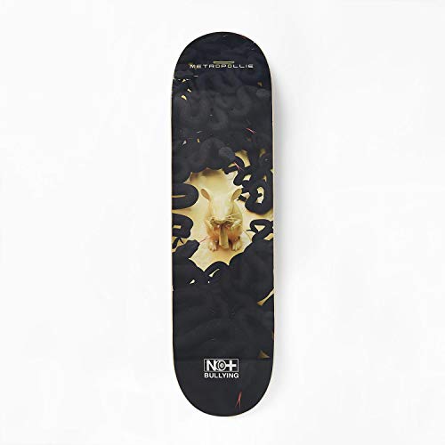 Metropollie Tabla de Skate Ratón y Serpientes, Skate para Niños Niñas Adolescentes Adultos Principiantes, Tabla de 7 Capas 100% Madera de Arce Canadiense Hard Rock, Negro, 8.5 Pulgadas