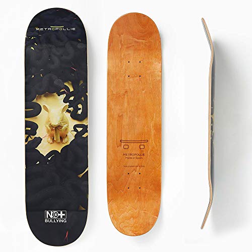 Metropollie Tabla de Skate Ratón y Serpientes, Skate para Niños Niñas Adolescentes Adultos Principiantes, Tabla de 7 Capas 100% Madera de Arce Canadiense Hard Rock, Negro, 8.5 Pulgadas