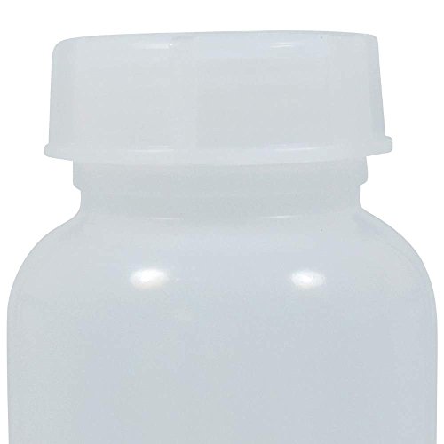 mikken - 2 botellas de boca ancha de 500 ml con tapón de rosca, botellas de farmacia, botellas de laboratorio, botella de medicamentos, bote de plástico, de plástico (PE-LD), sin BPA