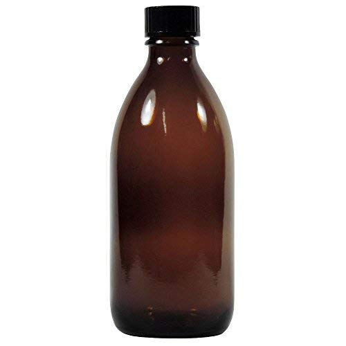 mikken - 6 flaconi medici marroni da 200 ml, per farmacia, da laboratorio, made in Germany e senza BPA, con imbuto, vetro, 6 pezzi
