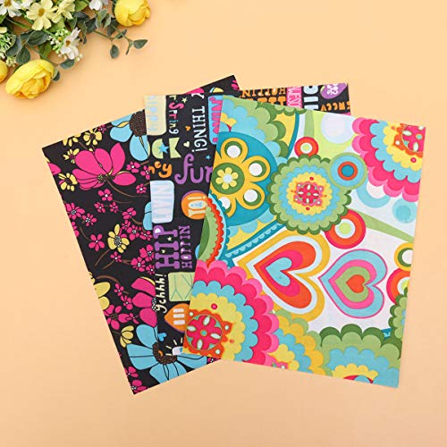 Milisten 15 Piezas de Paquete de Tela Cuadrados Impermeables Patchwork de Floral para Coser Patchwork Diy Craft 20X25cm