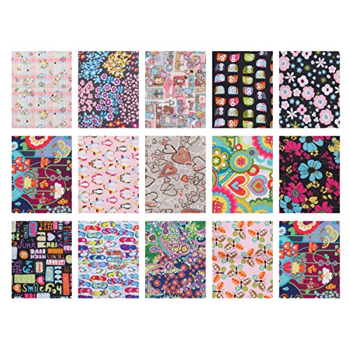 Milisten 15 Piezas de Paquete de Tela Cuadrados Impermeables Patchwork de Floral para Coser Patchwork Diy Craft 20X25cm