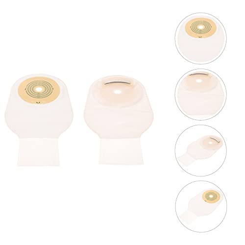 MILISTEN 2Pcs Bolsas de Colostomía de Una Pieza Ostomy Colostomía Bolsa con Sujetadores de La Ostomía Del Cierre de La Abrazadera para La Atención Del Estoma de La Ileostomía