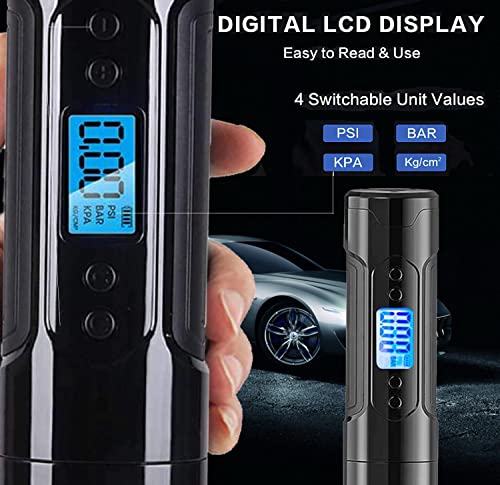 Mini Compresor Aire Portatil Inflador Electrico Bomba Digital Pantalla LCD BateríA Recargable Lones Litio Carga para Coche Bicicleta Bola Juguetes