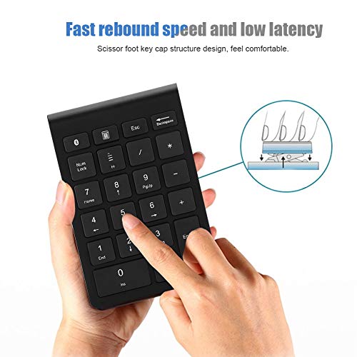 Mini Teclado numérico 22 Teclas 2.4G Mini Teclado numérico Teclado numérico inalámbrico para computadora portátil/portátil/computadora de Escritorio/PC Teclado pequeño 10m inalámbrico