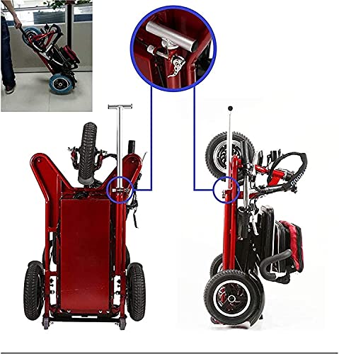 Mini triciclo eléctrico Old Scooter, scooter de movilidad de viaje de 10 pulgadas y 3 ruedas, peso corporal plegable para adultos discapacitados 30 kg -3 cambio de marchas - kilometraje máximo 35 km.
