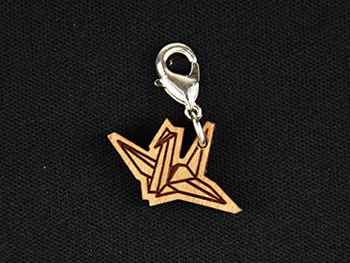 Miniblings Grúa Encanto lengüeta de Arrastre de Remolque Senbazuru pájaro de Origami de Madera S