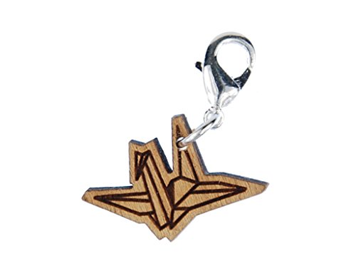 Miniblings Grúa Encanto lengüeta de Arrastre de Remolque Senbazuru pájaro de Origami de Madera S