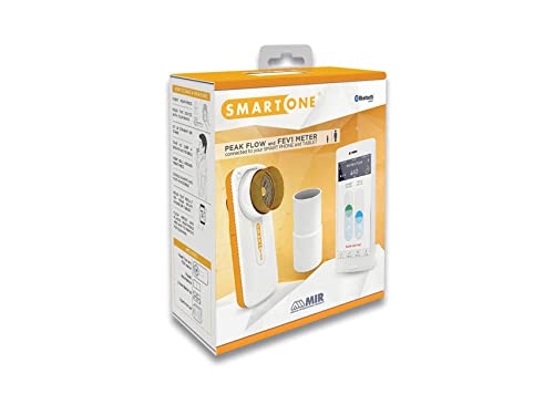 MIR - SMART ONE, PEF flujo espiratorio máximo y FEV1 volumen espiratorio forzado en un segundo, Wireless, portátil, Bluetooth, pediátrico y adulto, para uso doméstico, pilas AAA incluidas