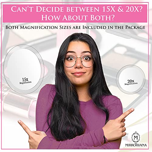 Mirrorvana Espejo Aumento 15X y 20X con Ventosa (x15 & x20 Magnification Spot Suction Mirrors)