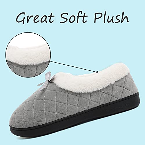 Mishansha Mujer Pantuflas Casa Invierno Zapatillas Caliente Zapatos Peludas Comoda Slippers Gris 38 EU