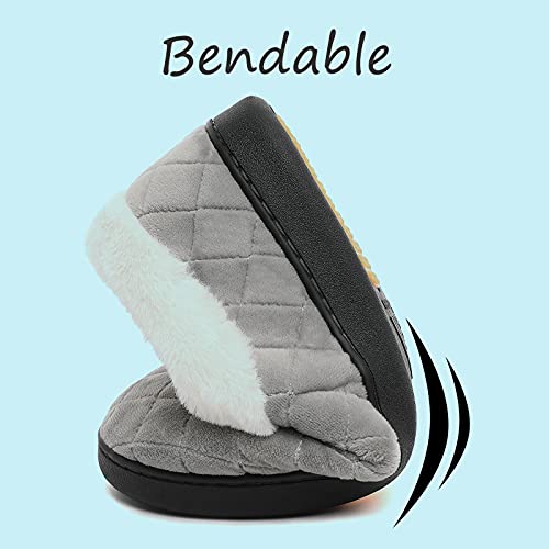 Mishansha Mujer Pantuflas Casa Invierno Zapatillas Caliente Zapatos Peludas Comoda Slippers Gris 38 EU