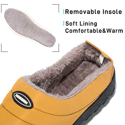 Mishansha Pantufla de Exterior Hombre Zapatillas de Casa Mujer Slippers Confortable Zapatillas de Fieltro Amarillo Gr.43