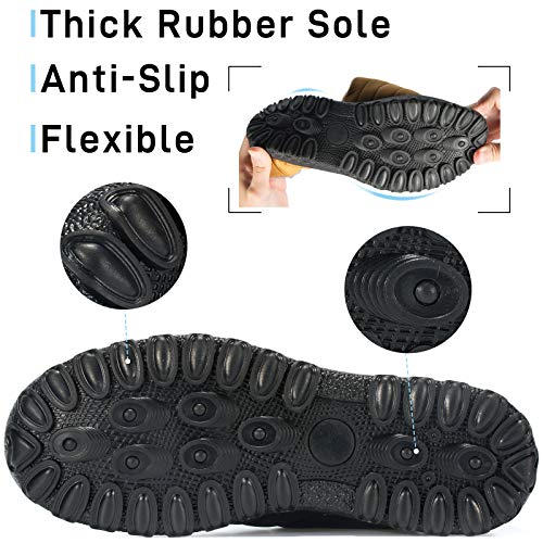 Mishansha Pantufla de Exterior Hombre Zapatillas de Casa Mujer Slippers Confortable Zapatillas de Fieltro Amarillo Gr.43