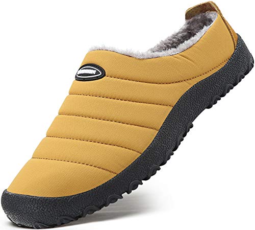 Mishansha Pantufla de Exterior Hombre Zapatillas de Casa Mujer Slippers Confortable Zapatillas de Fieltro Amarillo Gr.43