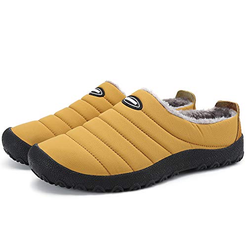 Mishansha Pantufla de Exterior Hombre Zapatillas de Casa Mujer Slippers Confortable Zapatillas de Fieltro Amarillo Gr.43