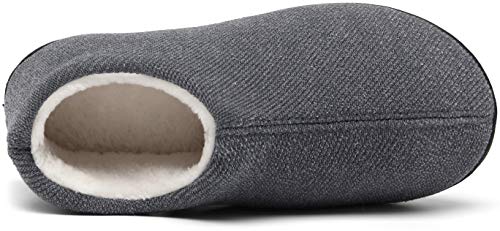 Mishansha Zapatillas de Casa Invierno Hombre Pantuflas Antideslizante Zapatos Espuma Viscoelástica con Cálido Forrado Gris Gr.42