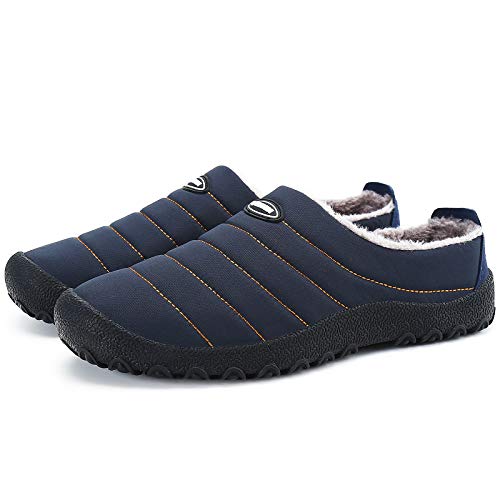 Mishansha Zapatillas de Exterior Hombre Confortable Pantufla Mujer Cálido y Confortable Slippers Impermeable Zapatos de Invierno Azul Gr.42