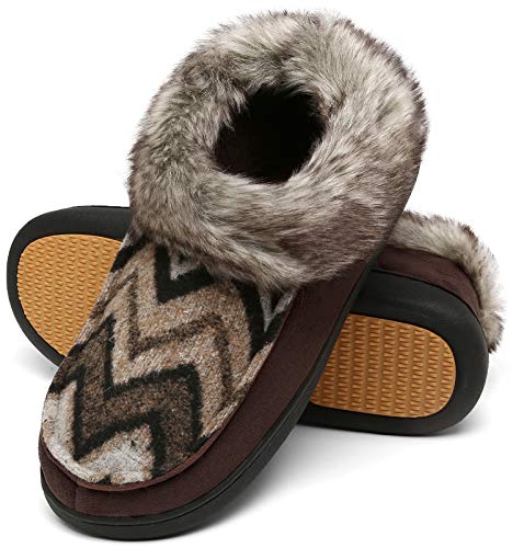 Mishansha Zapatillas Estar por Casa Mujer Antideslizantes CáLido Zapatillas Interior Casa de Espuma de Memoria Gris Pardo Gr.38