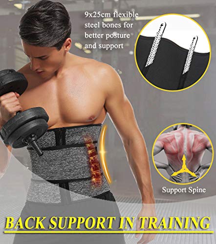 MISS MOLY Faja Reductora Adelgazante Neopreno Cintura Entrenador Deporte Hombre y Mujer, Cinturón de Sudoración para Reducir Abdomen, Efecto Sauna, Ajustable Waist Trimmer Belt - Fitness
