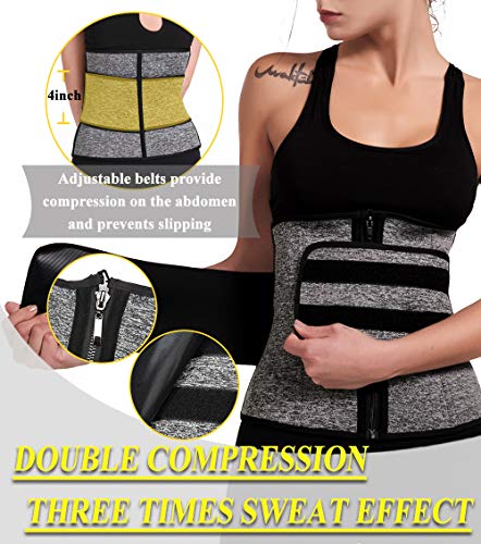 MISS MOLY Faja Reductora Adelgazante Neopreno Cintura Entrenador Deporte Hombre y Mujer, Cinturón de Sudoración para Reducir Abdomen, Efecto Sauna, Ajustable Waist Trimmer Belt - Fitness