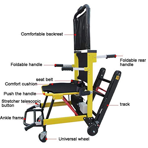 MJ-Brand Silla de Ruedas eléctrica para Subir escaleras Medical Ascensor Escalera Silla de evacuación Plegable, Puede ser como Dispositivos de elevación Camilla Ayuda de Movilidad para Ancianos