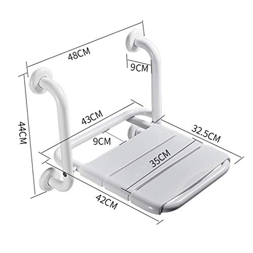 MKXF Taburete de Asiento de Ducha para Ancianos discapacitados Banco de baño montado en la Pared Taburete de bañera Silla de baño Plegable Silla de Ducha de Pared Plegable Blanca