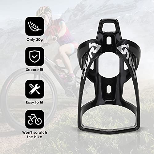 mlloaayo Botella de Agua para Ciclismo con Soporte, Botella Deportiva, Boquilla de Silicona Suave, Botella de Agua de plástico para Fitness, al Aire Libre, Escuela, Negro